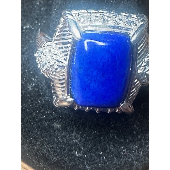Blue Lapis Lazuli  Sterling Silver Judith Ripka Ring Size 9.25 - Picture 4 of 10